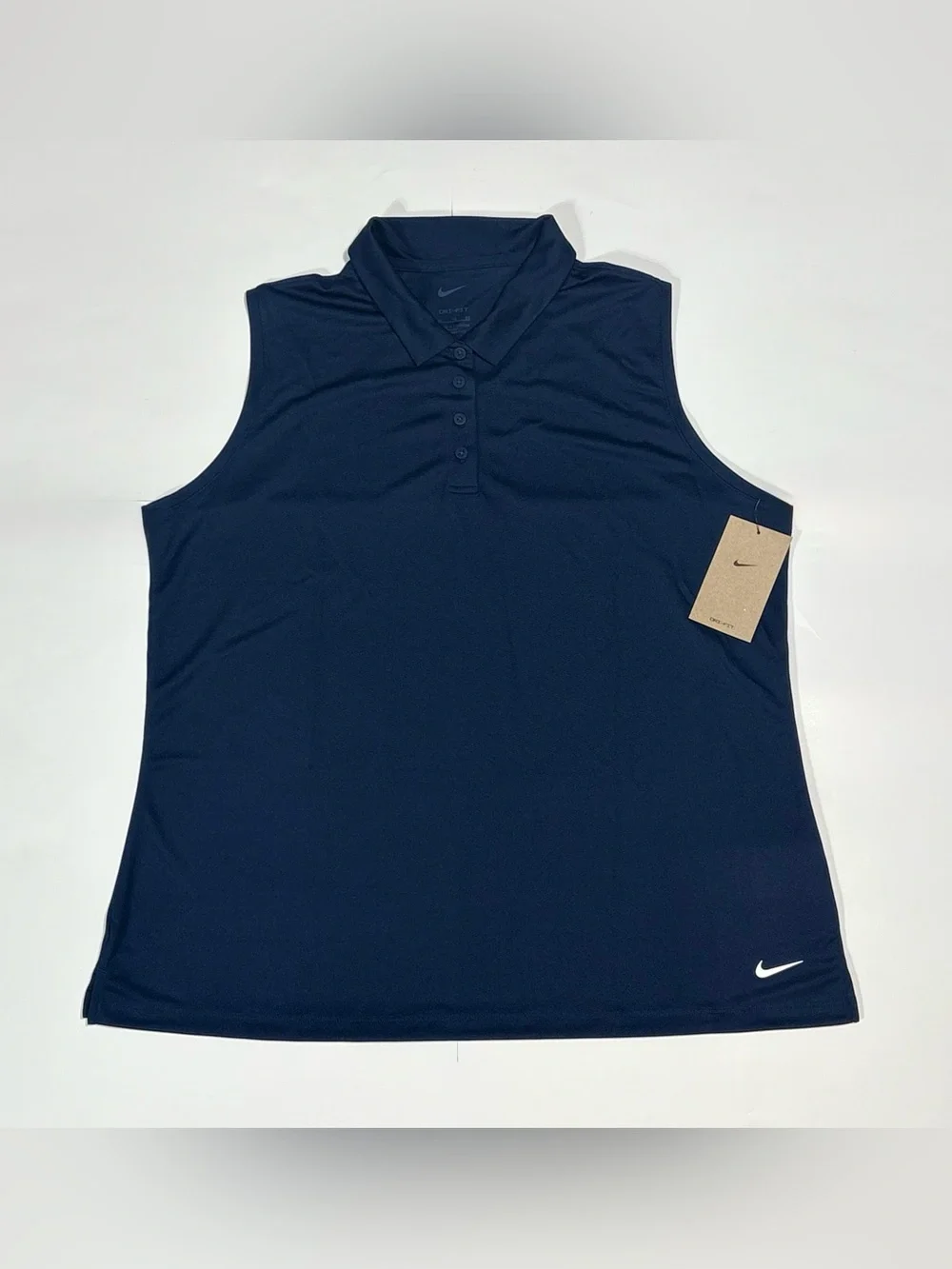 Nike Women’s Navy Sleeveless Polo Tank Top Dri-fit victory Golf top DH2312-451